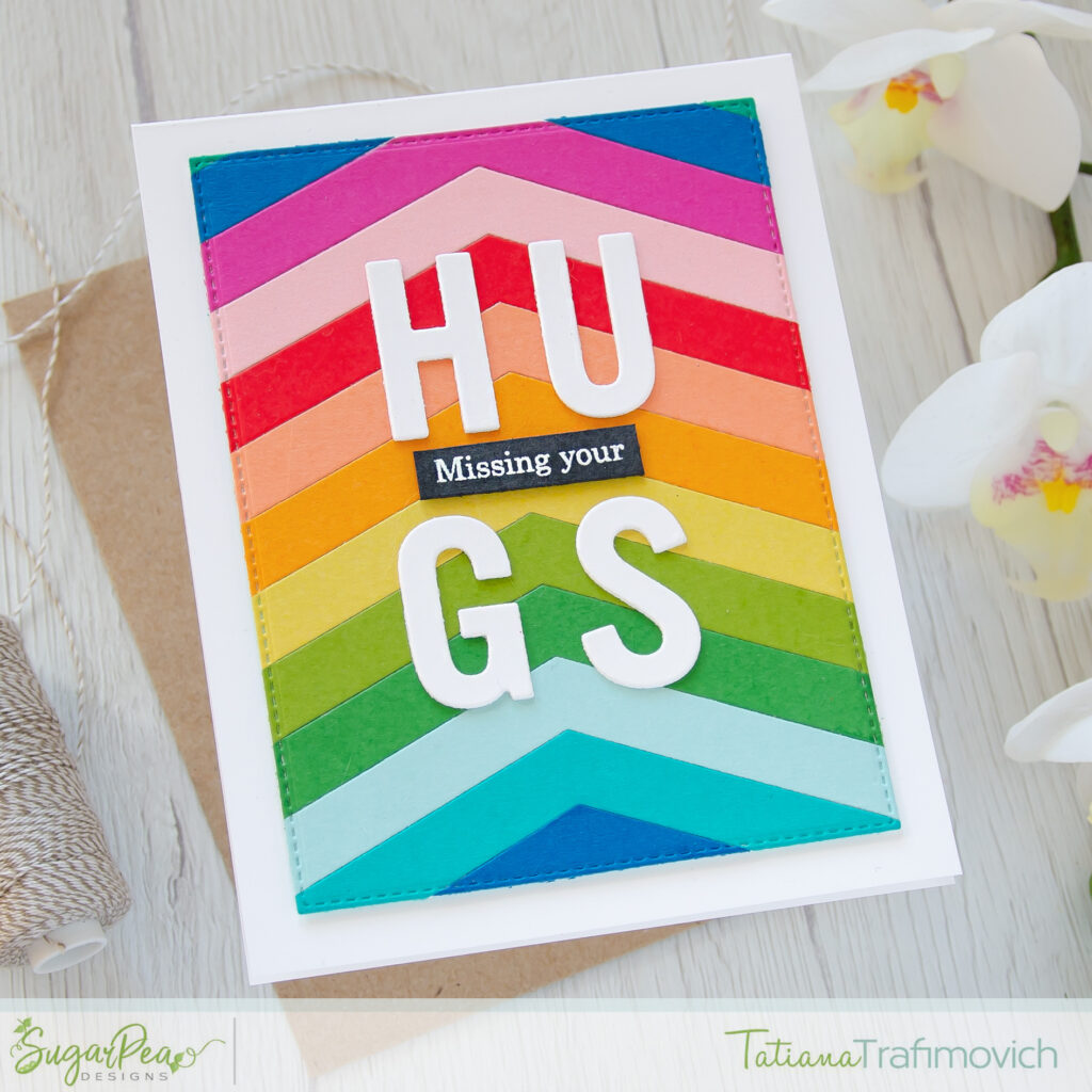 Missing Your Hugs #handmade card by Tatiana Trafimovich #tatianacraftandart - Block Alphabet Die Set SugarCut by SugarPea Designs #sugarpeadesigns