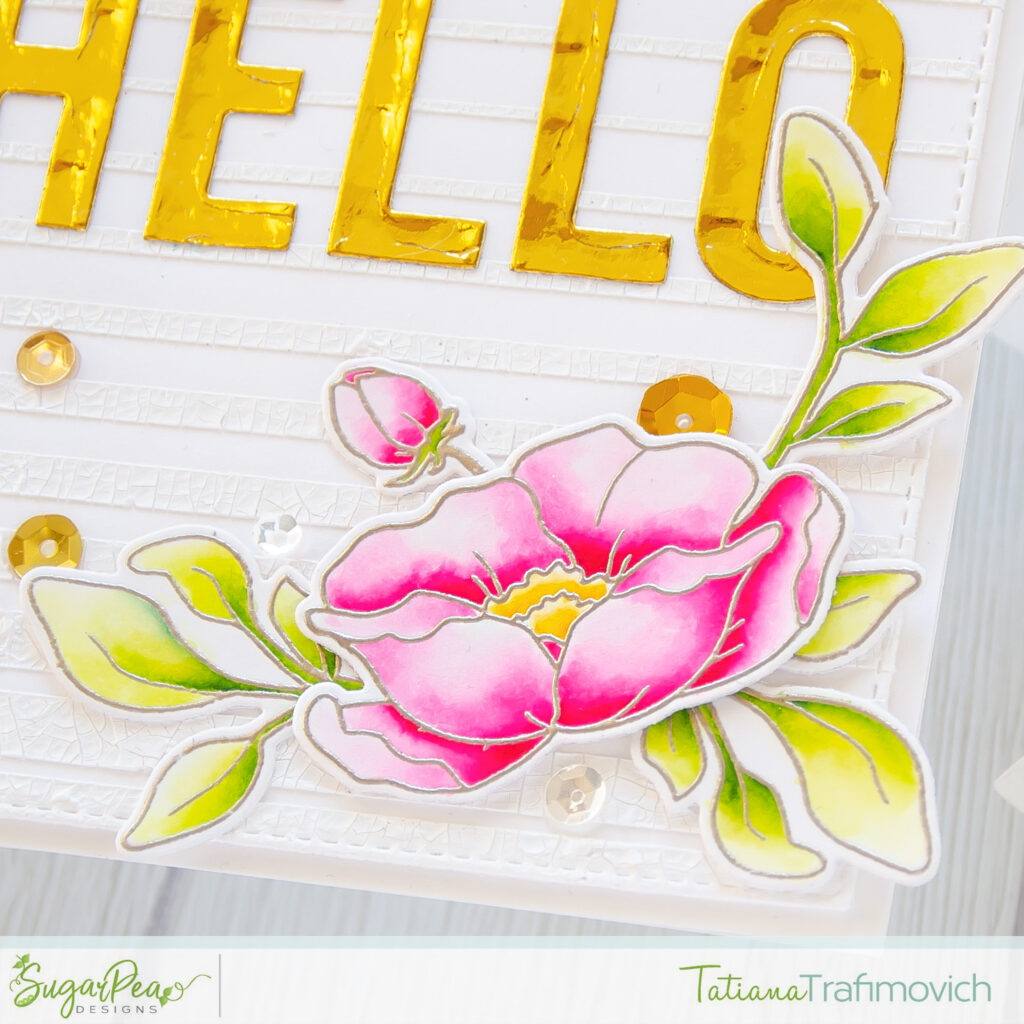 Hello #handmade card by Tatiana Trafimovich #tatianacraftandart - Friendship Blooms stamp set by SugarPea Designs #sugarpeadesigns