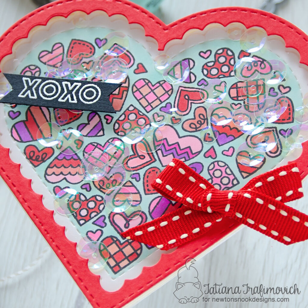 XOXO #handmade card by Tatiana Trafimovich #tatianacraftandart - Heartfelt Love stamp set by Newton's Nook Designs #newtonsnook