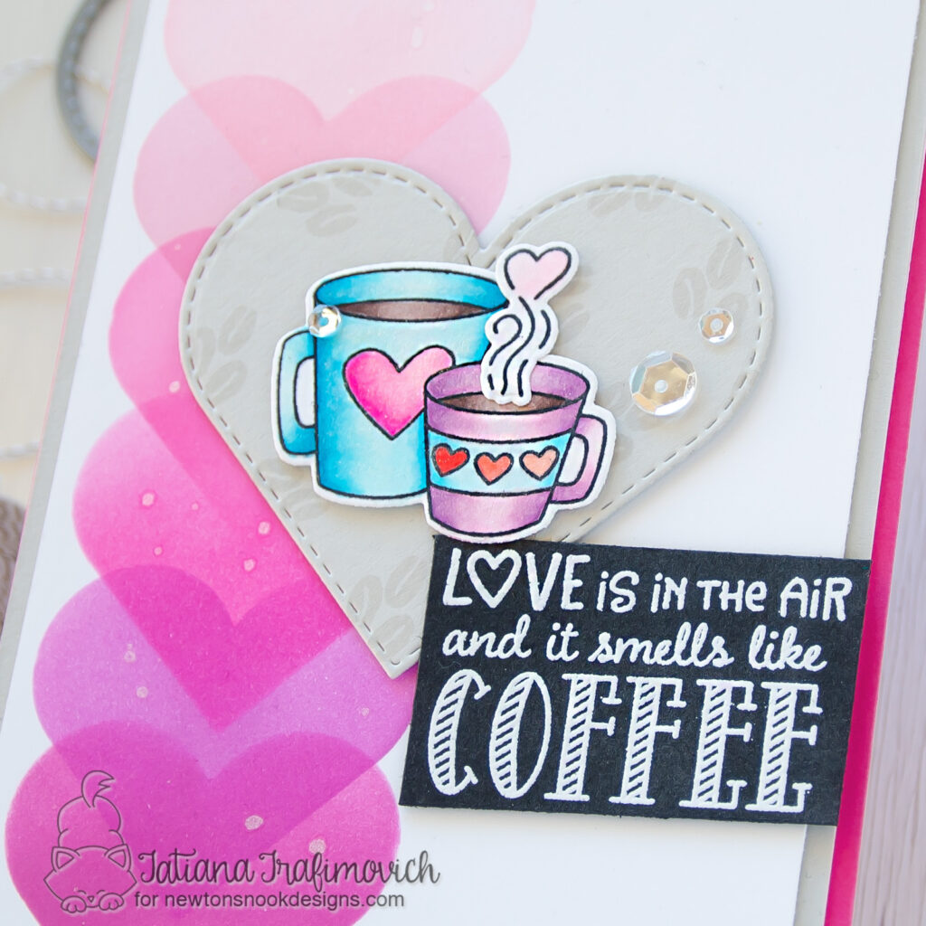 Love Is In The Air And It Smells Like Coffee #handmade card by Tatiana Trafimovich #tatianacraftandart - Love Cafe stamp set by Newton's Nook Designs #newtonsnook