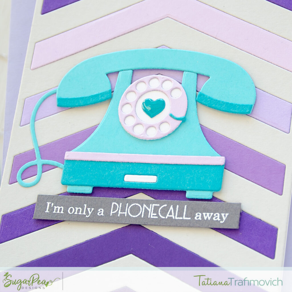 I'm Only A Phonecall Away #handmade card by Tatiana Trafimovich #tatianacraftandart - Vintage Telephone SugarCut by SugarPea Designs #sugarpeadesigns