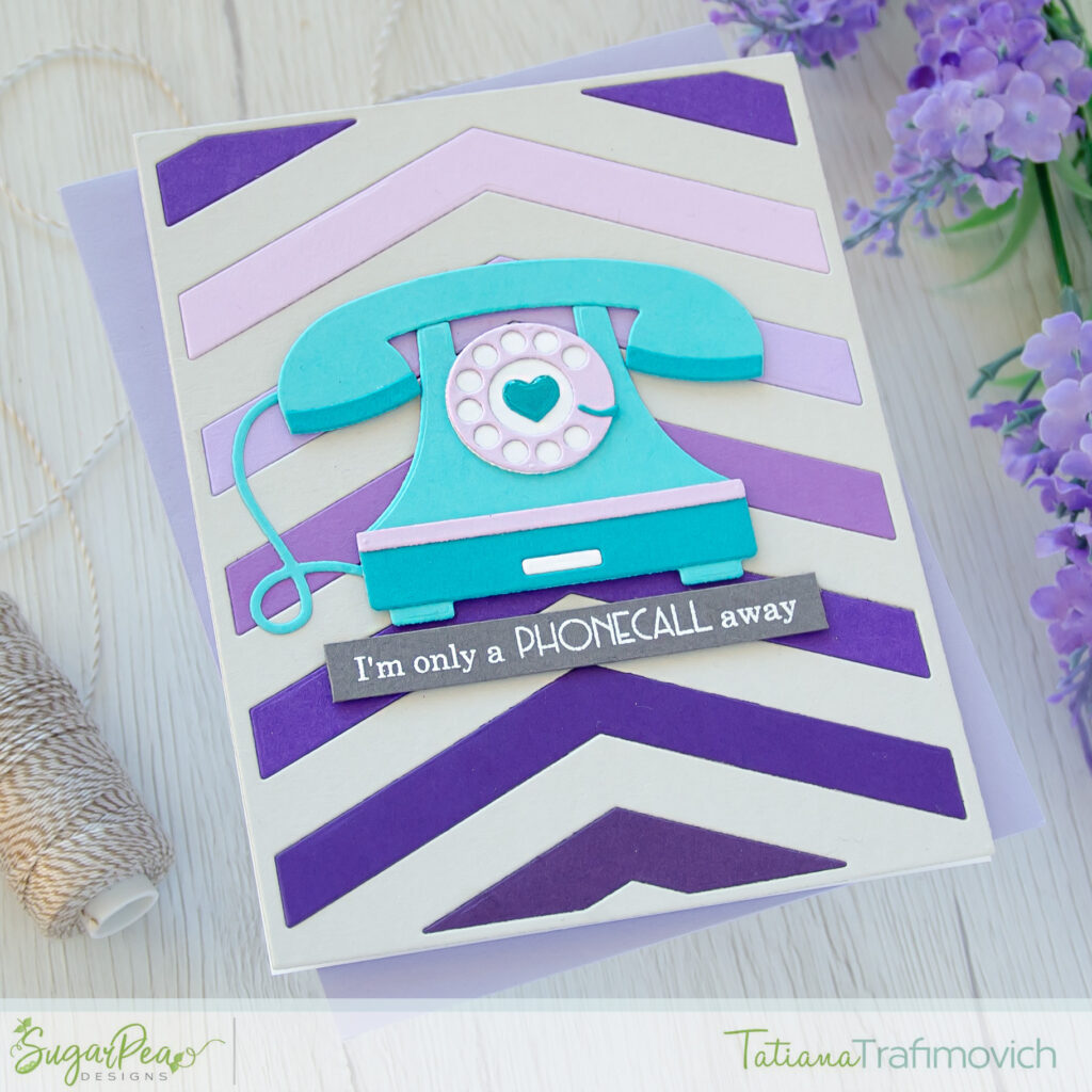 I'm Only A Phonecall Away #handmade card by Tatiana Trafimovich #tatianacraftandart - Vintage Telephone SugarCut by SugarPea Designs #sugarpeadesigns