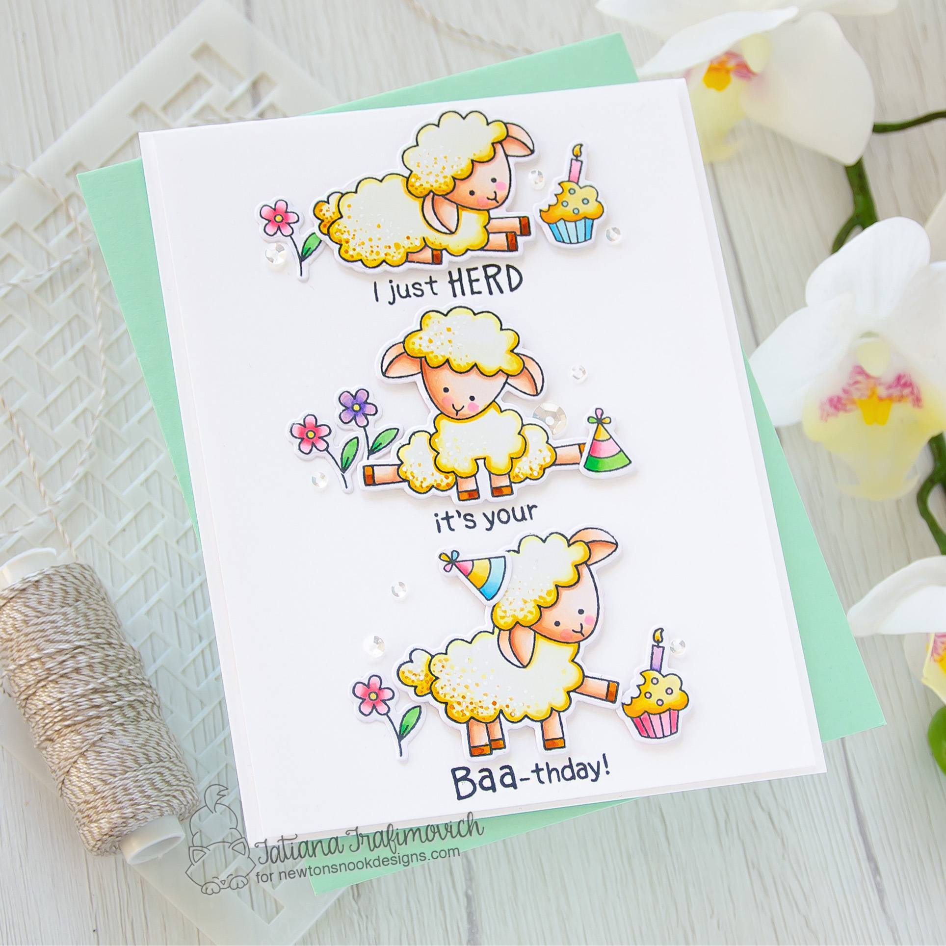 I've Just HERD It's Your Birthday #handmade card by Tatiana Trafimovich #tatianacraftandart - Baa stamp set by Newton's Nook Designs #newtonsnook