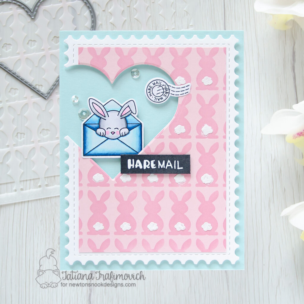 Hare Mail #handmade card by Tatiana Trafimovich #tatianacraftandart - Hare Mail stamp set by Newton's Nook Designs #newtonsnook