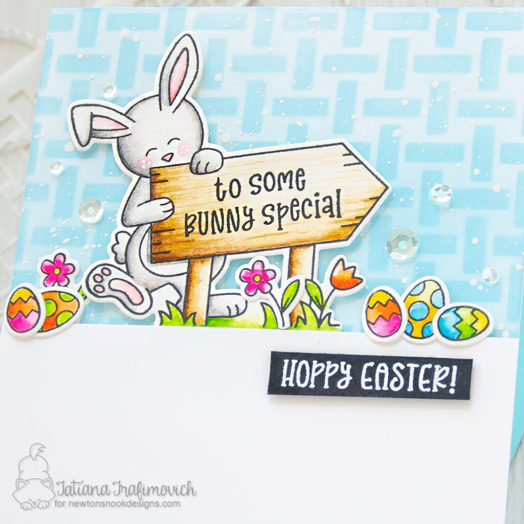 Happy Easter #handmade card by Tatiana Trafimovich #tatianacraftandart - Hoppy Greetings stamp set by Newton's Nook Designs #newtonsnook