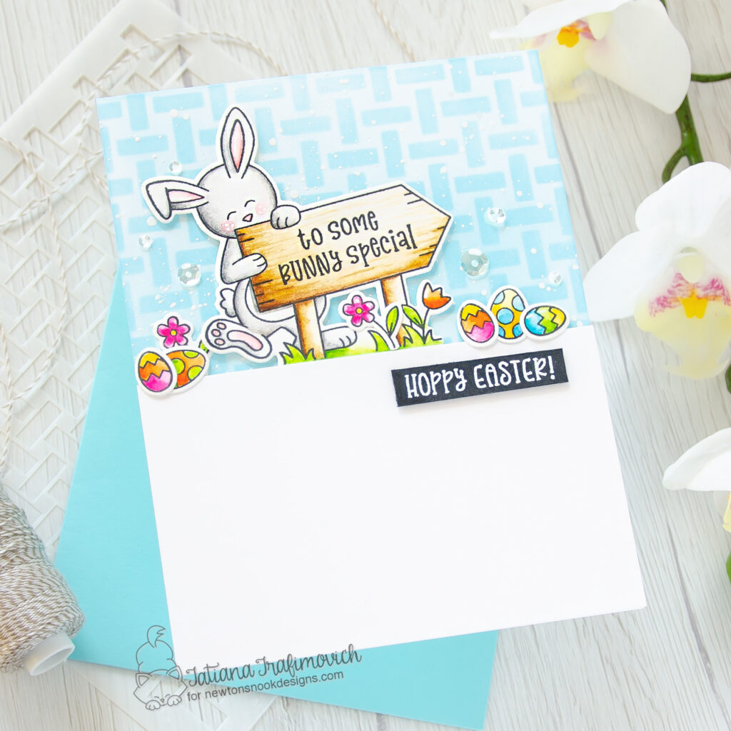 Happy Easter #handmade card by Tatiana Trafimovich #tatianacraftandart - Hoppy Greetings stamp set by Newton's Nook Designs #newtonsnook
