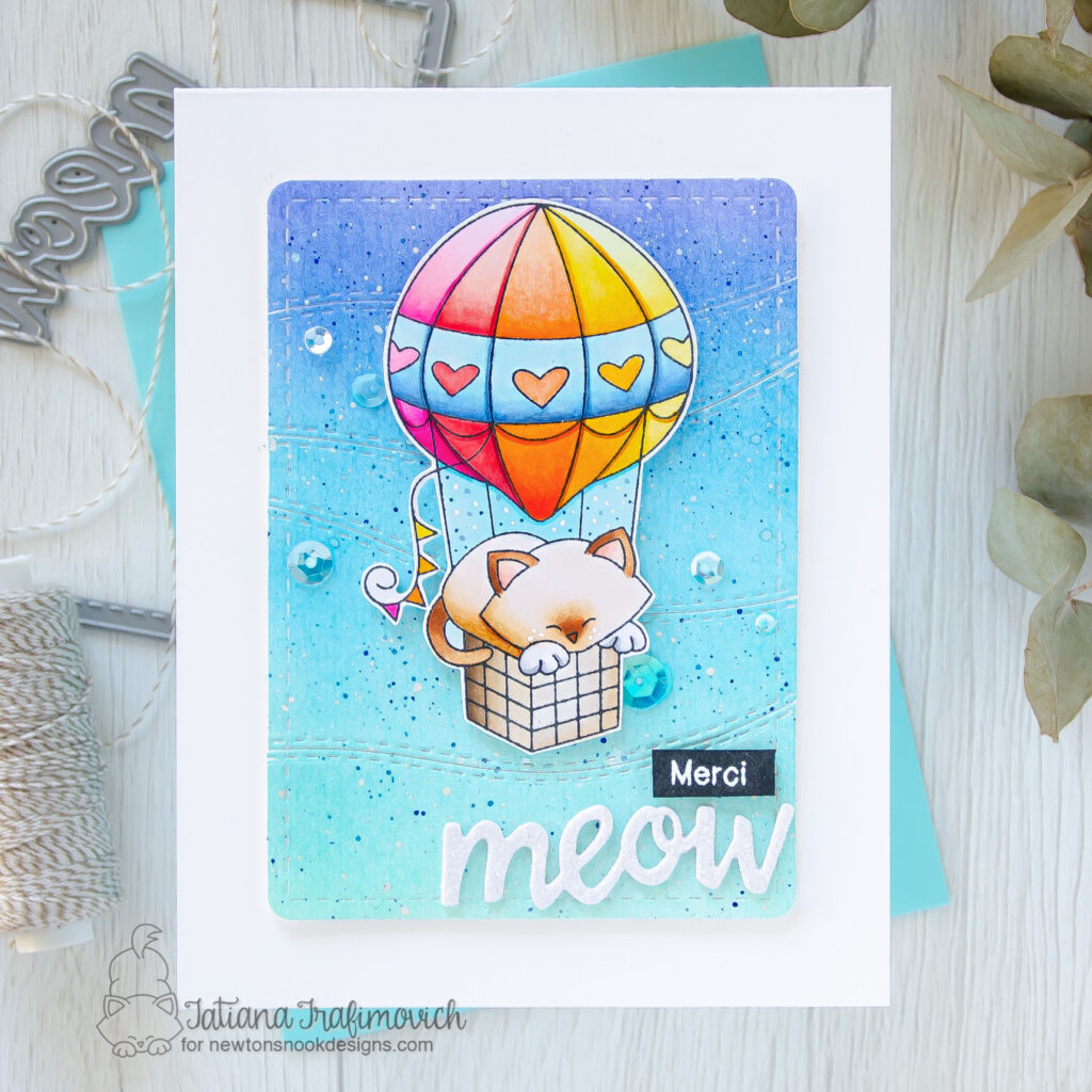 Merci #handmade card by Tatiana Trafimovich #tatianacraftandart - Newton Dreams of Paris stamp set by Newton's Nook Designs #newtonsnook