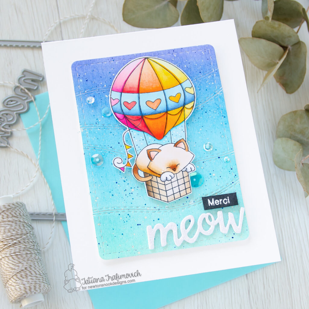 Merci #handmade card by Tatiana Trafimovich #tatianacraftandart - Newton Dreams of Paris stamp set by Newton's Nook Designs #newtonsnook