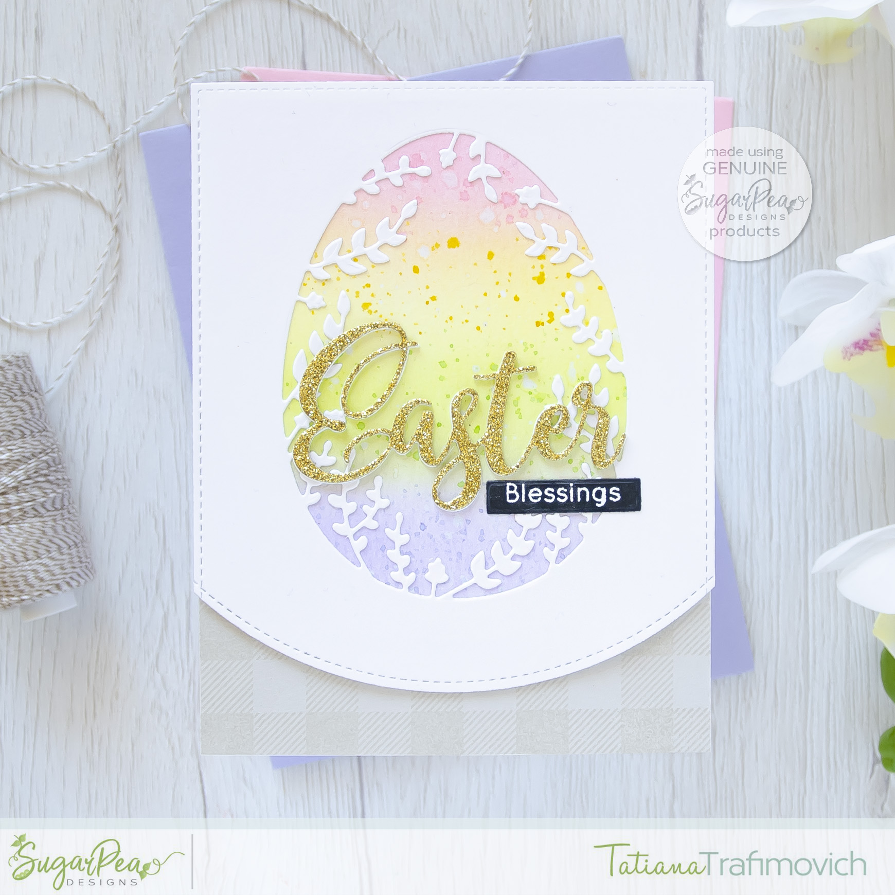 Easter Blessings #handmade card by Tatiana Trafimovich #tatianacraftandart - Egg Cut-Away Die by SugarPea Designs #sugarpeadesigns