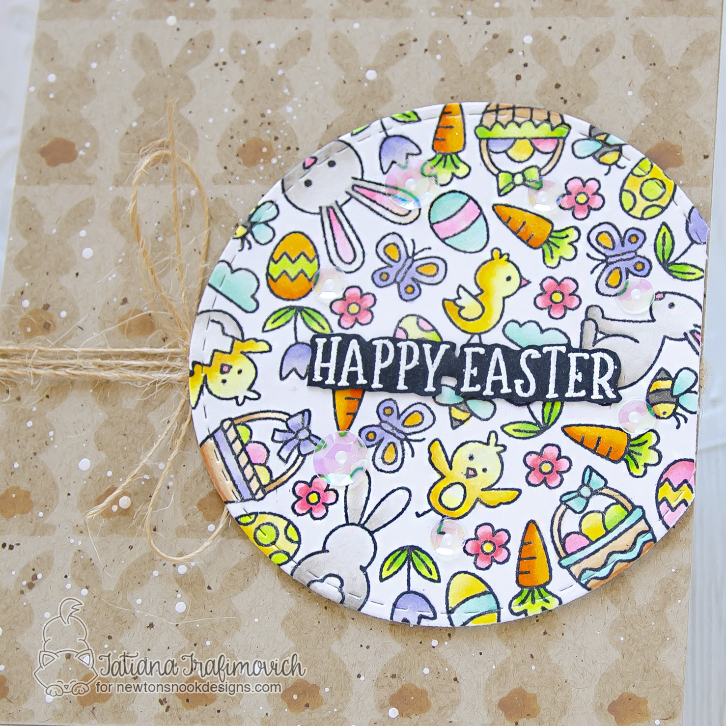 Happy Easter #handmade card by Tatiana Trafimovich #tatianacraftandart - Spring Roundabout stamp set by Newton's Nook Designs #newtonsnook