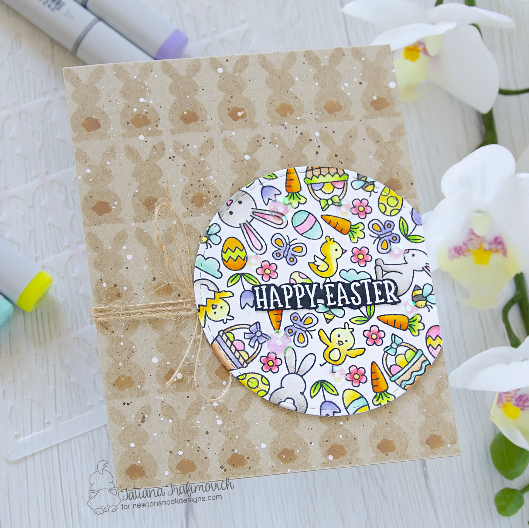 Happy Easter #handmade card by Tatiana Trafimovich #tatianacraftandart - Spring Roundabout stamp set by Newton's Nook Designs #newtonsnook