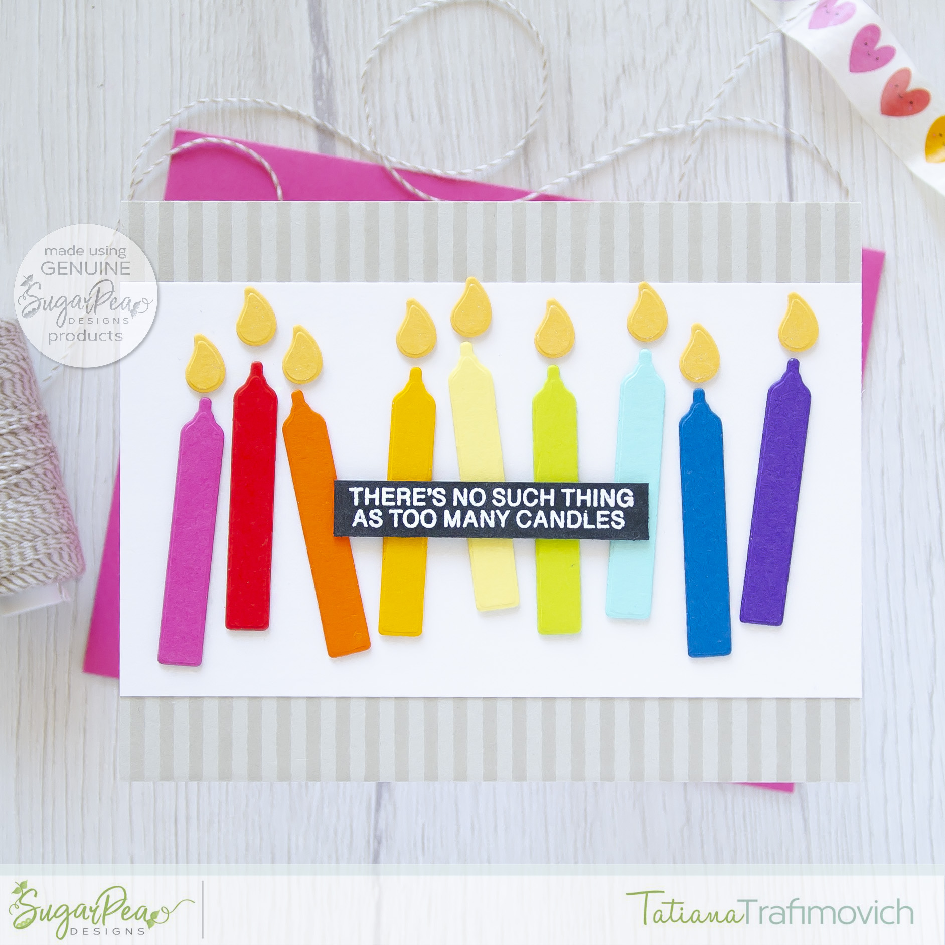 Birthday #handmade card by Tatiana Trafimovich #tatianacraftandart - Birthday Candles Die by SugarPea Designs #sugarpeadesigns