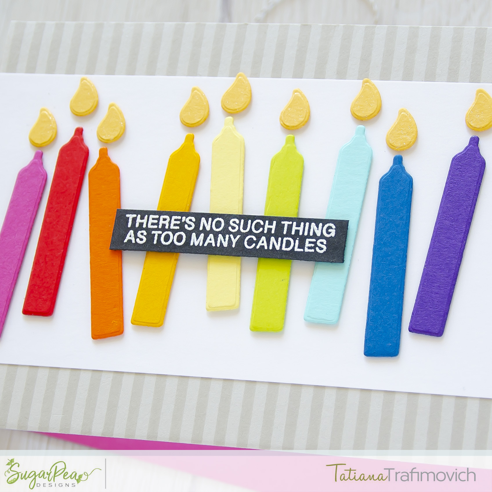 Birthday #handmade card by Tatiana Trafimovich #tatianacraftandart - Birthday Candles Die by SugarPea Designs #sugarpeadesigns