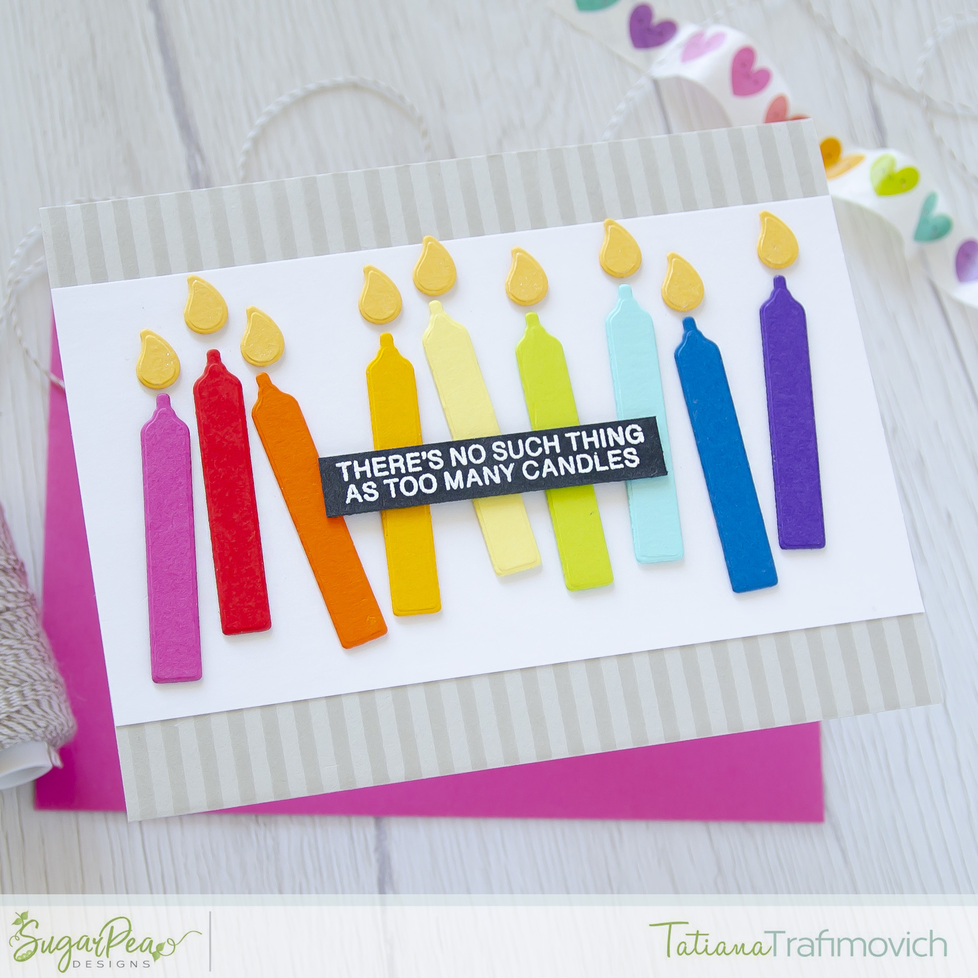 Birthday #handmade card by Tatiana Trafimovich #tatianacraftandart - Birthday Candles Die by SugarPea Designs #sugarpeadesigns