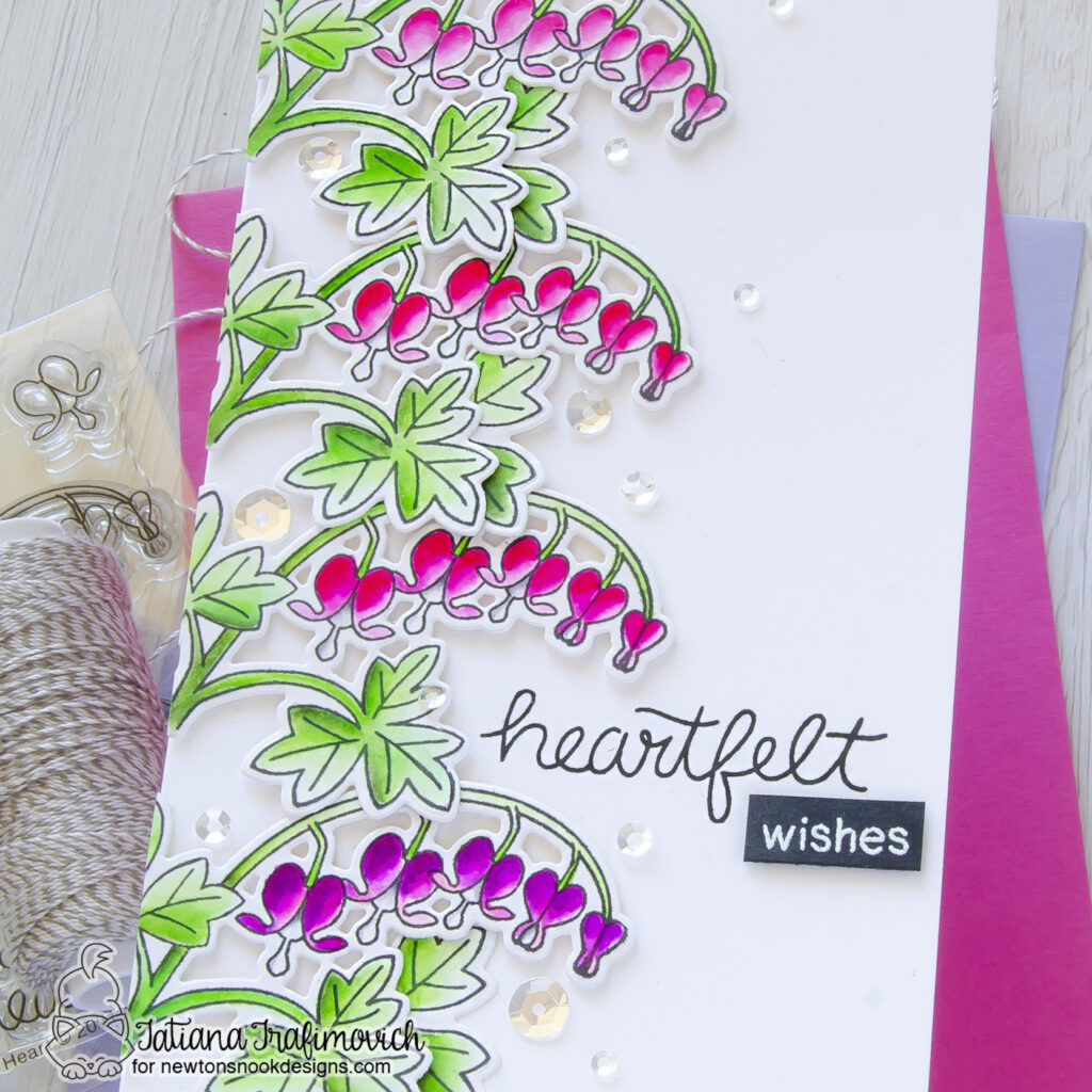 Heartfelt Wishes #handmade card by Tatiana Trafimovich #tatianacraftandart - Bleeding Heart stamp set by Newton's Nook Designs #newtonsnook