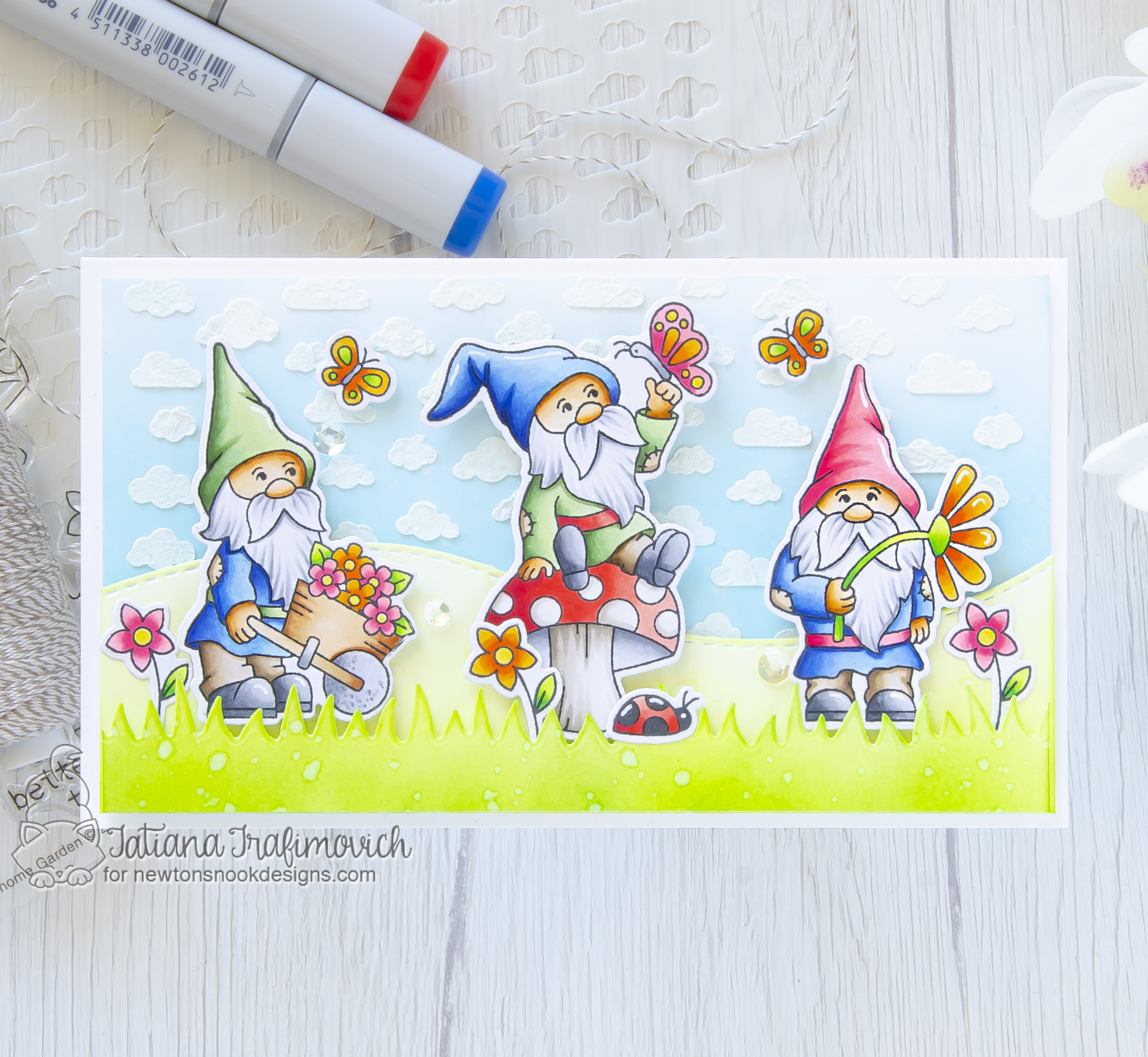Gnome-One Deserves A Better Birthday Than You! #handmade card by Tatiana Trafimovich #tatianacraftandart - Gnome Garden stamp set by Newton's Nook Designs #newtonsnook