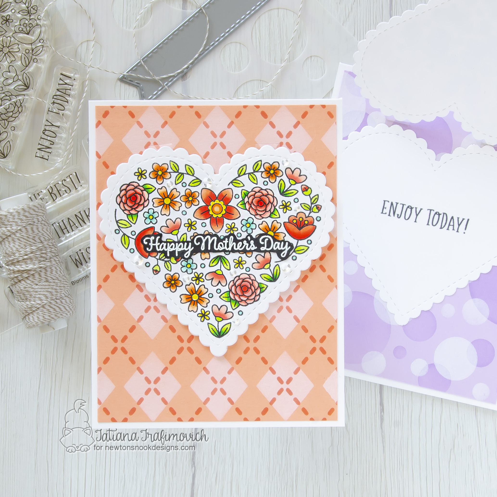 Happy Mother's Day #handmade card by Tatiana Trafimovich #tatianacraftandart - Heartfelt Blooms stamp set by Newton's Nook Designs #newtonsnook