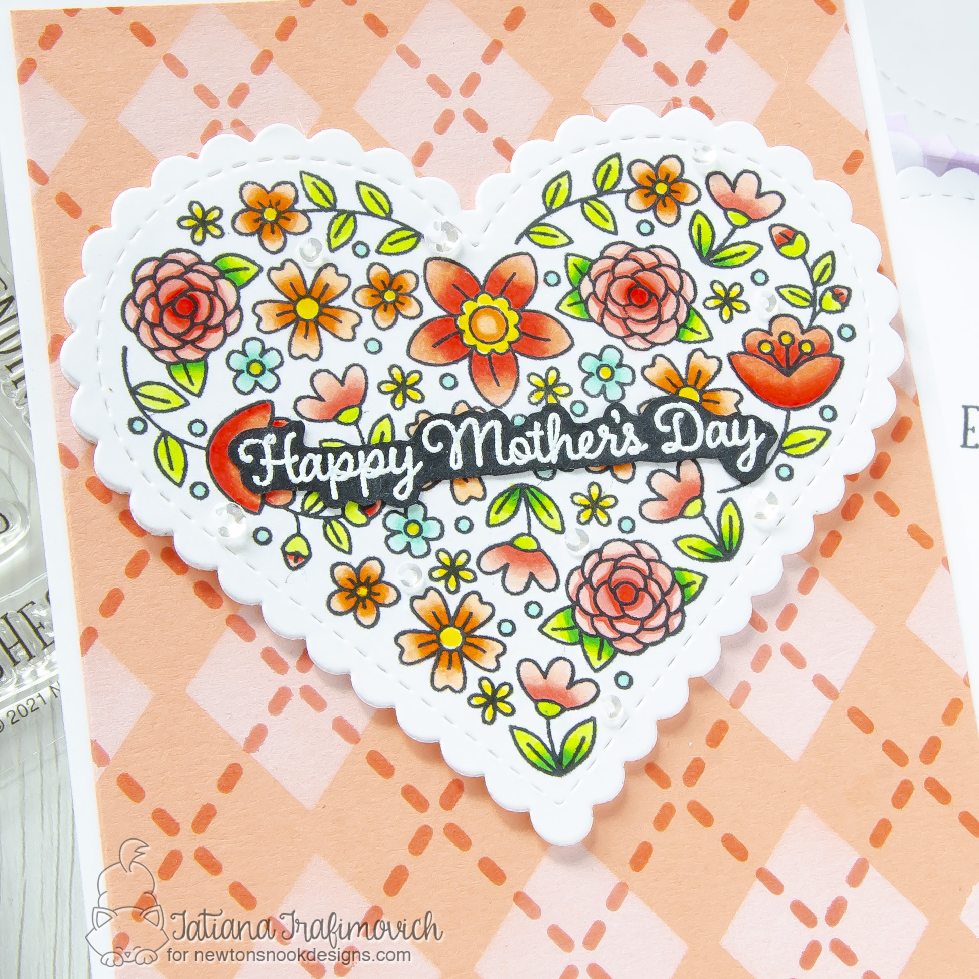 Happy Mother's Day #handmade card by Tatiana Trafimovich #tatianacraftandart - Heartfelt Blooms stamp set by Newton's Nook Designs #newtonsnook