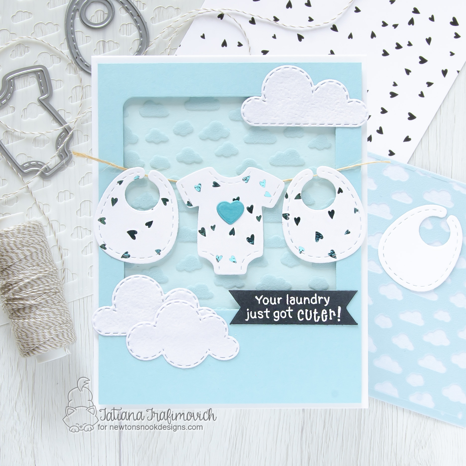 Baby Boy #handmade card by Tatiana Trafimovich #tatianacraftandart - stamps and dies by Newton's Nook Designs #newtonsnook