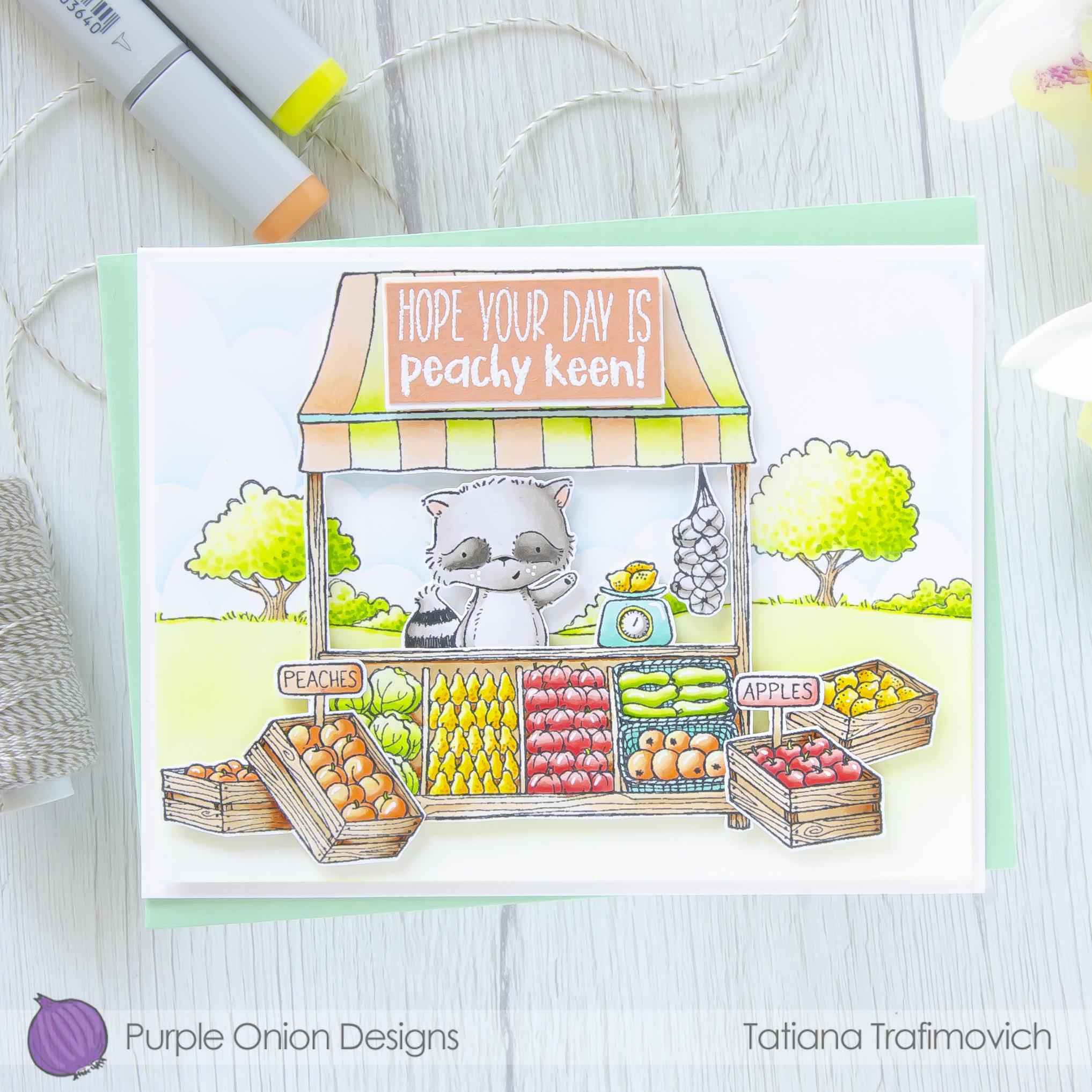 Hope Your Day Is Peachy Keen! #handmade card by Tatiana Trafimovich #tatianacraftandart - stamps by Purple Onion Designs 