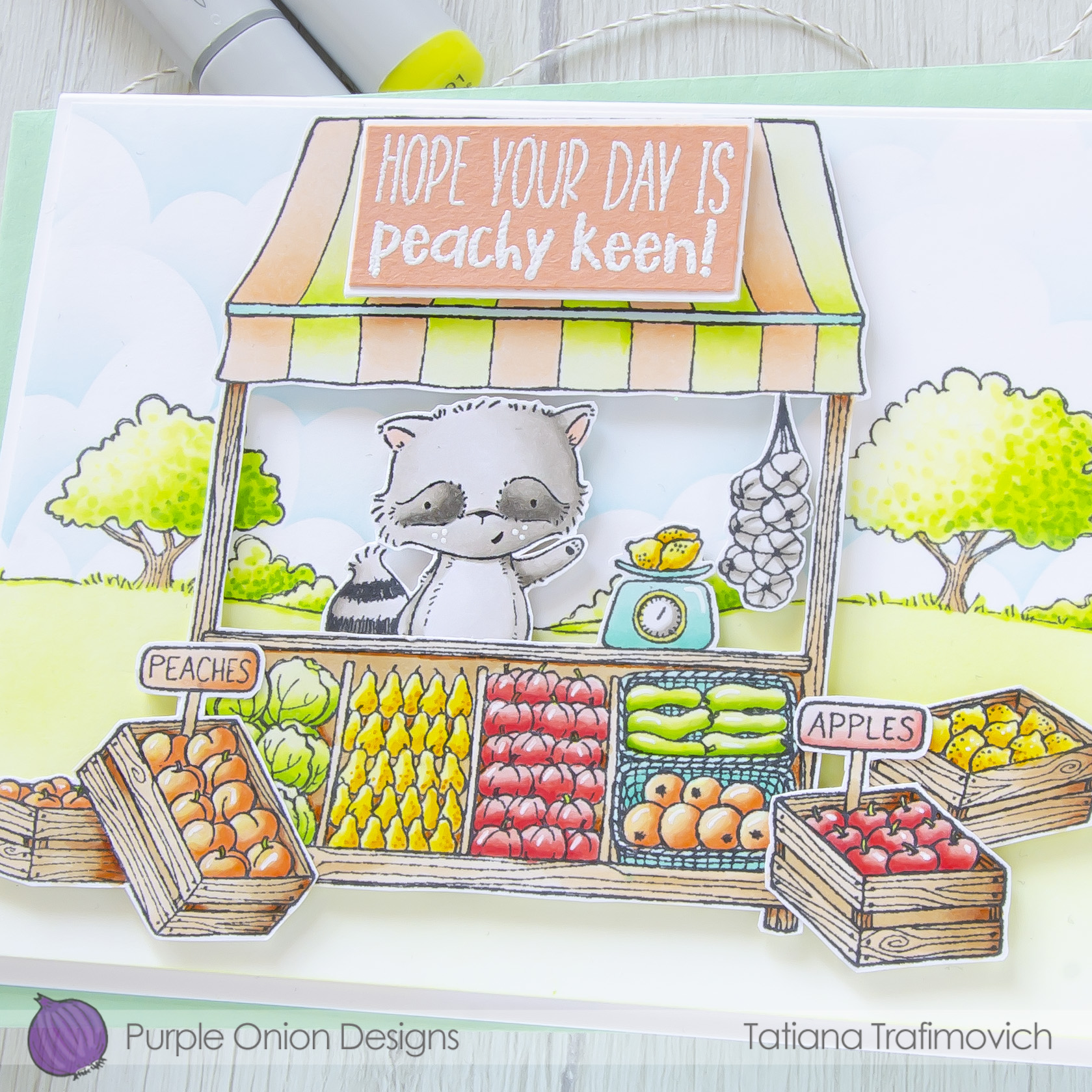 Hope Your Day Is Peachy Keen! #handmade card by Tatiana Trafimovich #tatianacraftandart - stamps by Purple Onion Designs