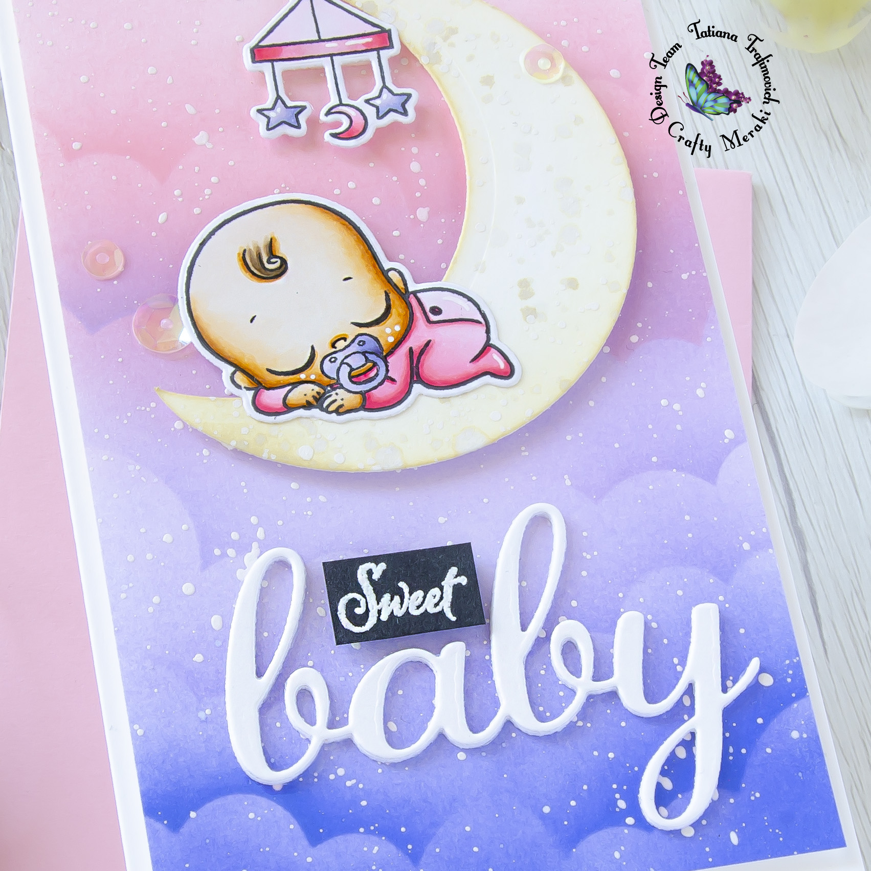 Sweet Baby #handmade card by Tatiana Trafimovich #tatianacraftandart - Oh Baby stamp set by Crafty Meraki #craftymeraki