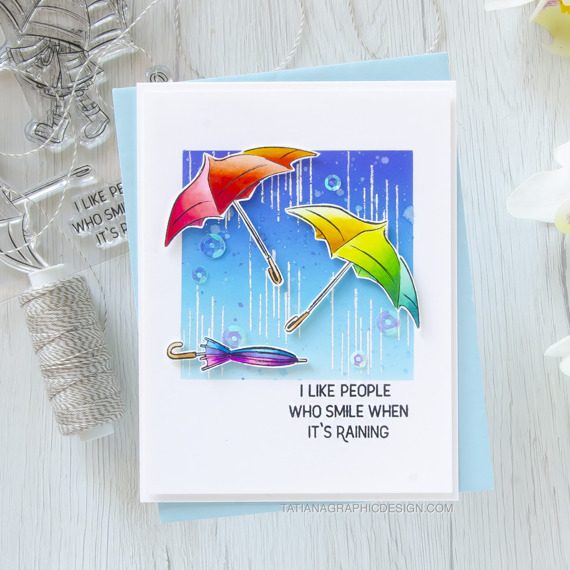 Rainbow #handmade card by Tatiana Trafimovich #tatianacraftandart - Cute Boots stamp set by Spellbinders #spellbinders