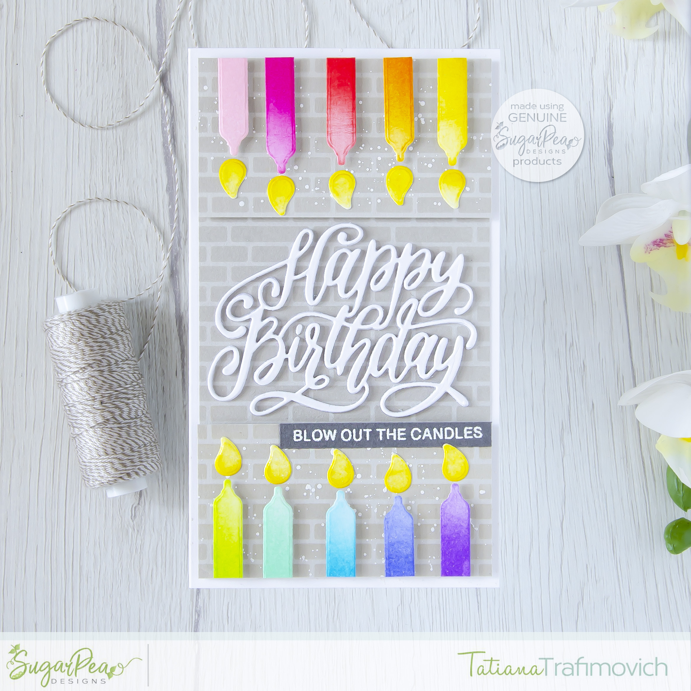 Happy Birthday #handmade card by Tatiana Trafimovich #tatianacraftandart - Happy Birthday Script Die by SugarPea Designs #sugarpeadesigns