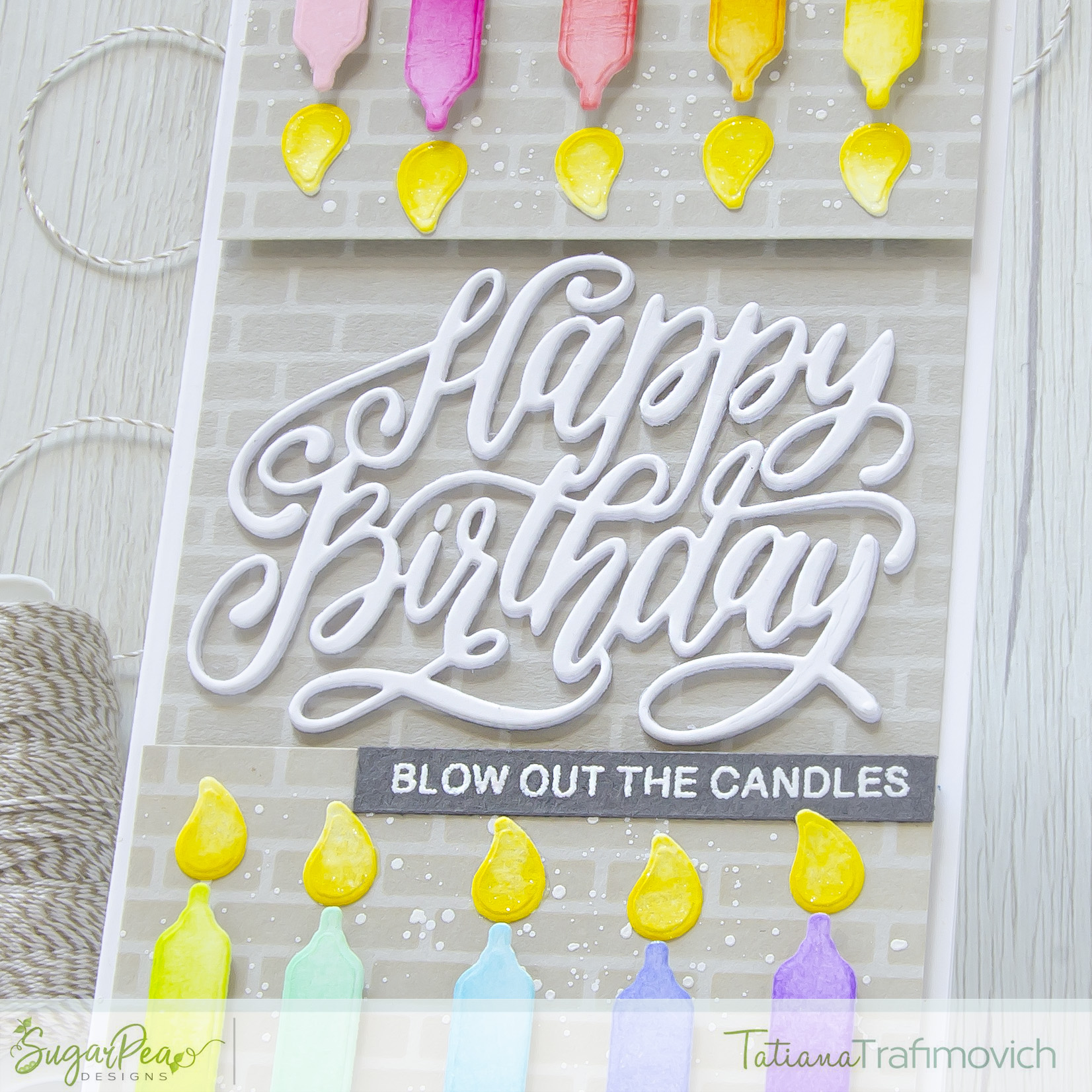 Happy Birthday #handmade card by Tatiana Trafimovich #tatianacraftandart - Happy Birthday Script Die by SugarPea Designs #sugarpeadesigns