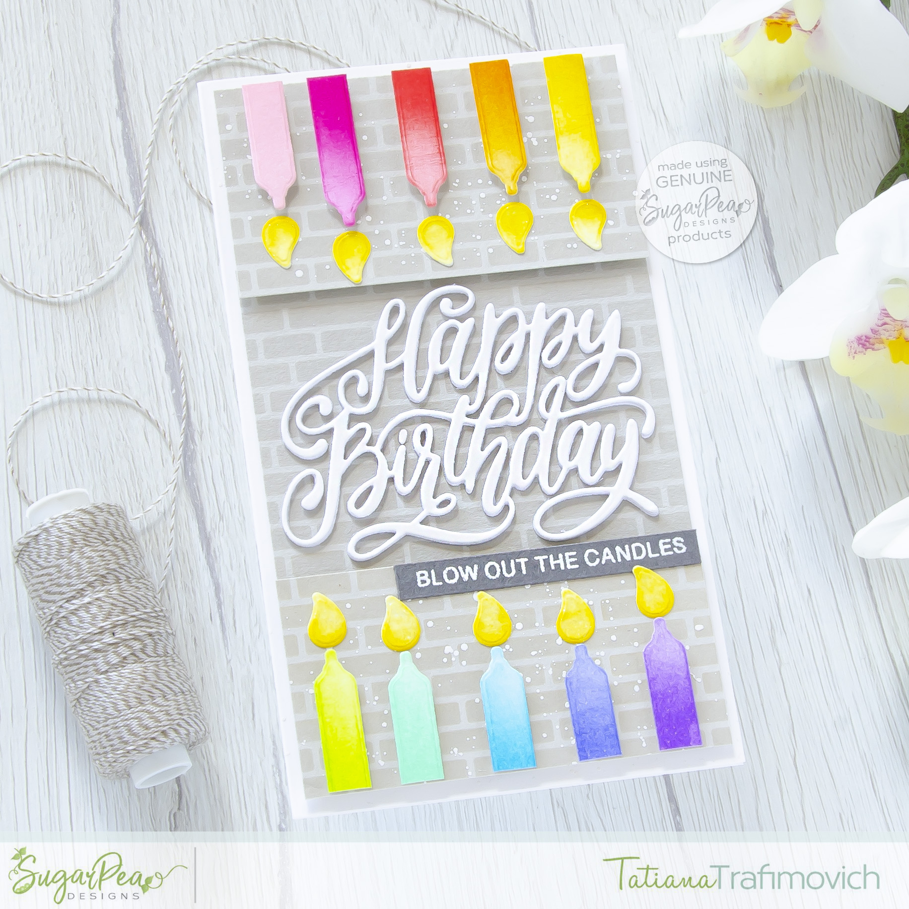 Happy Birthday #handmade card by Tatiana Trafimovich #tatianacraftandart - Happy Birthday Script Die by SugarPea Designs #sugarpeadesigns