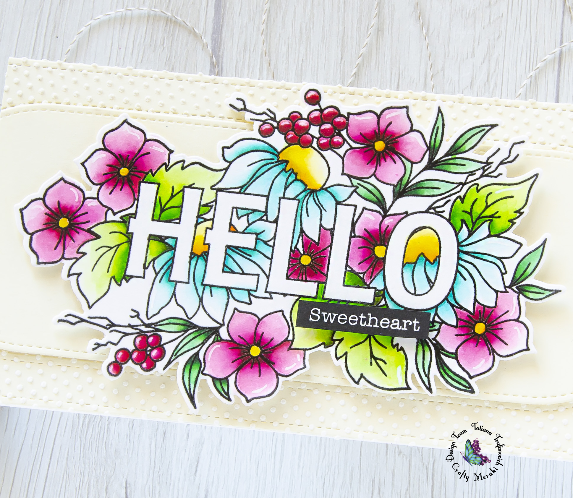 Hello Sweetheart #handmade card by Tatiana Trafimovich #tatianacraftandart - Hello Love stamp set by Crafty Meraki #craftymeraki