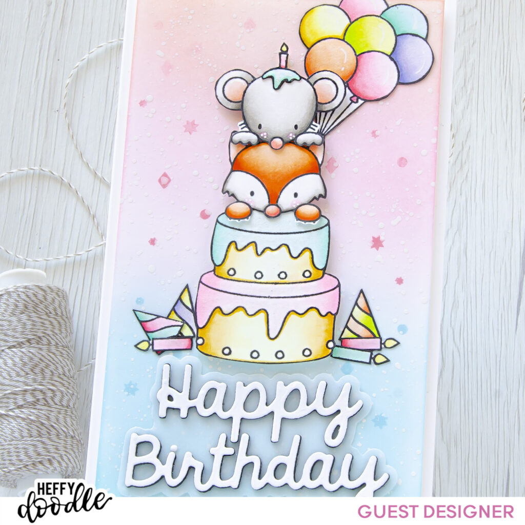 Happy Birthday #handmade card by Tatiana Trafimovich #tatianacraftandart - Popping By stamp set by Crafty Meraki #craftymeraki