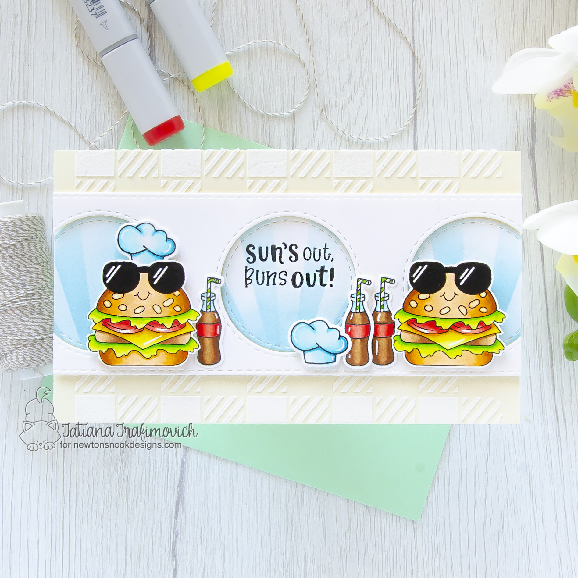 Sun's Out, Buns Out! #handmade card by Tatiana Trafimovich #tatianacraftandart - Buns Out stamp set by Newton's Nook Designs #newtonsnook