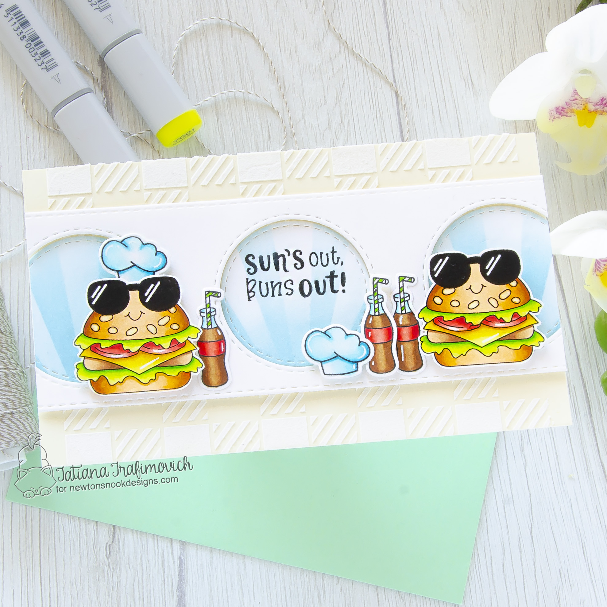 Sun's Out, Buns Out! #handmade card by Tatiana Trafimovich #tatianacraftandart - Buns Out stamp set by Newton's Nook Designs #newtonsnook