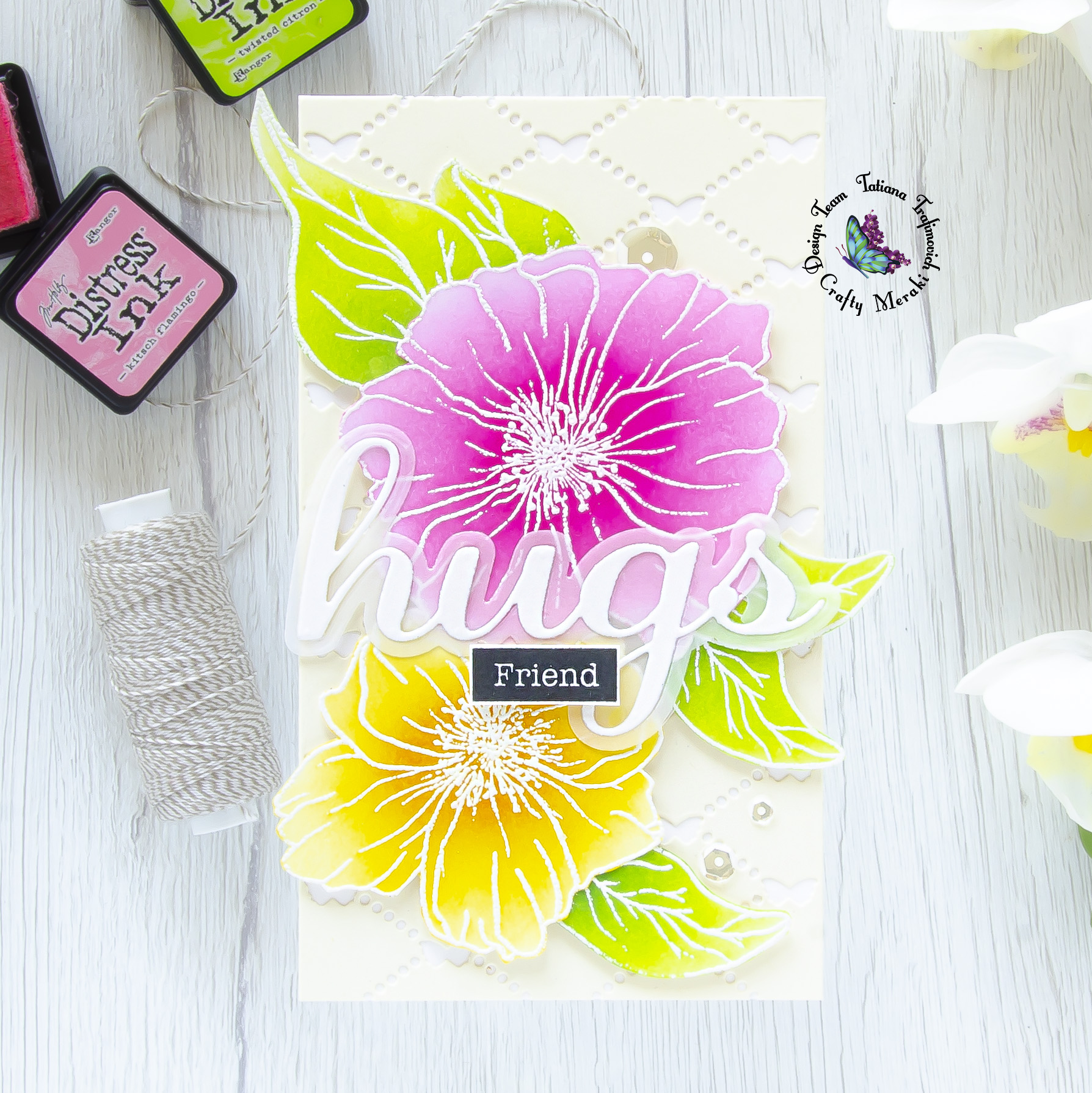 Friend #handmade card by Tatiana Trafimovich #tatianacraftandart - Love Forever stamp set by Crafty Meraki #craftymeraki