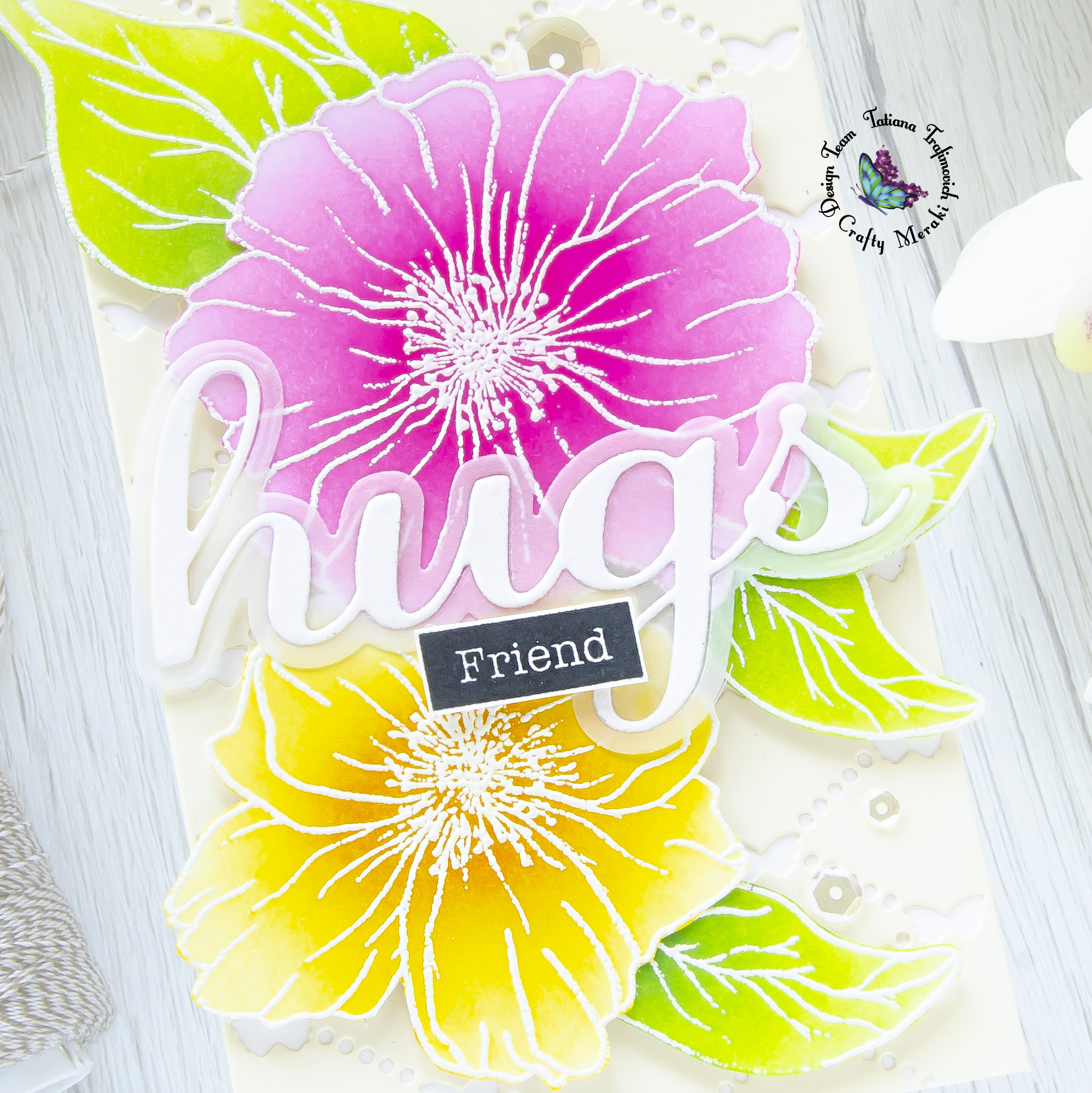 Friend #handmade card by Tatiana Trafimovich #tatianacraftandart - Love Forever stamp set by Crafty Meraki #craftymeraki