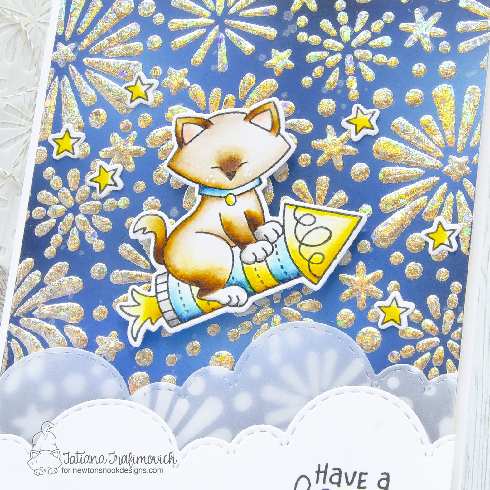 Have A Blast #handmade card by Tatiana Trafimovich #tatianacraftandart - Newton's 4th of July stamp set by Newton's Nook Designs #newtonsnook