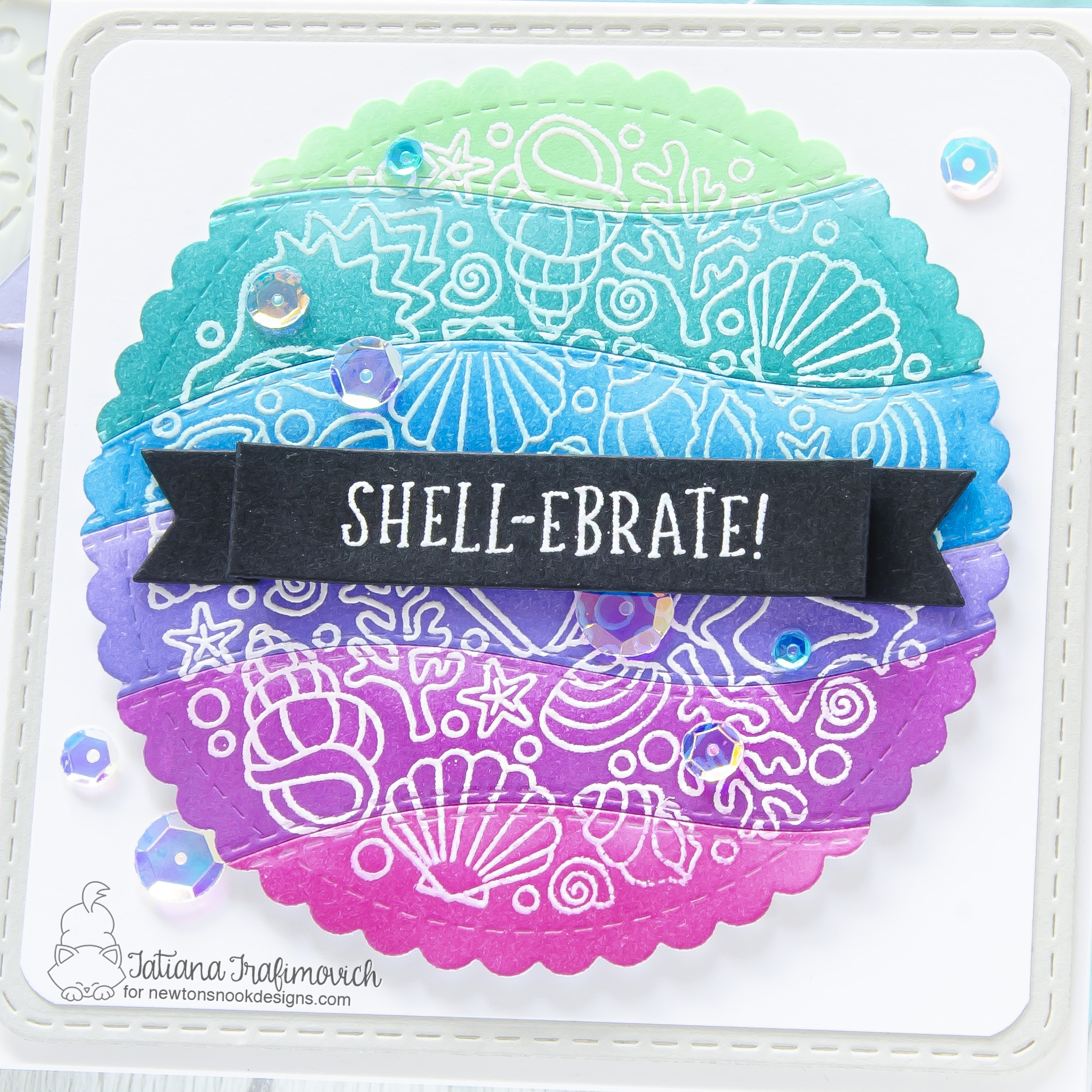 Shell-ebrate! #handmade card by Tatiana Trafimovich #tatianacraftandart - Seashell Roundabout stamp set by Newton's Nook Designs #newtonsnook