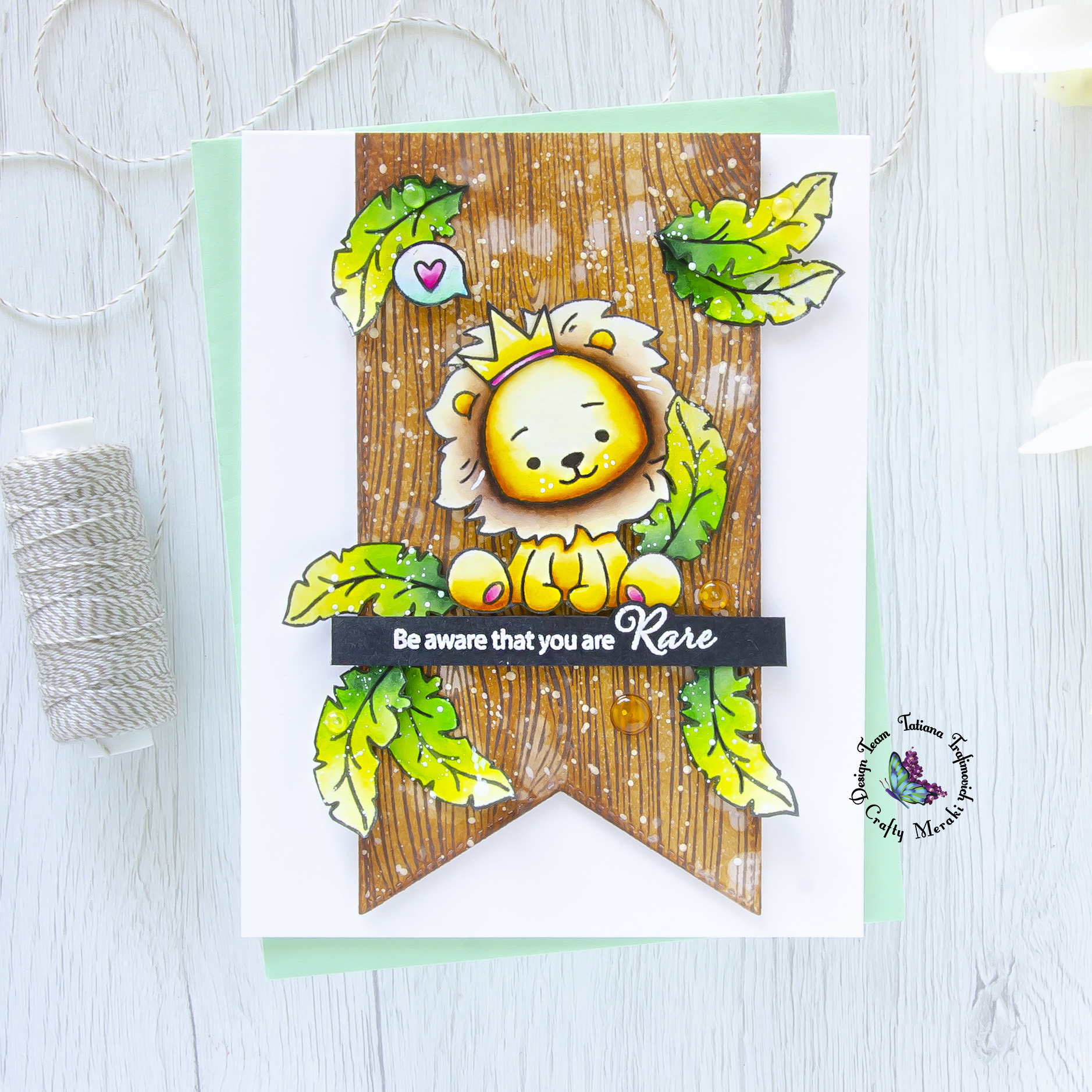 Be Aware That You Are Rare #handmade card by Tatiana Trafimovich #tatianacraftandart - The Legend stamp set by Crafty Meraki #craftymeraki