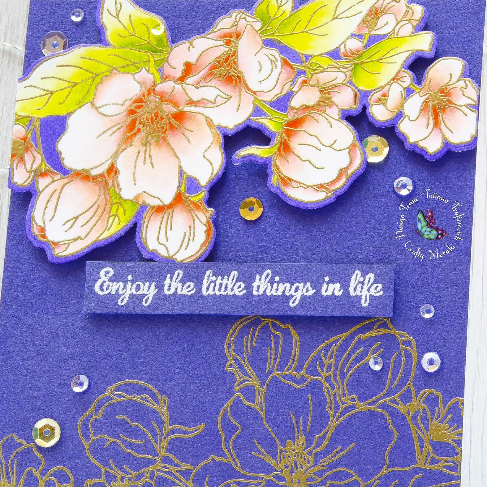 Enjoy The Little Things In Life #handmade card by Tatiana Trafimovich #tatianacraftandart - You Inspire Me stamp set by Crafty Meraki #craftymeraki