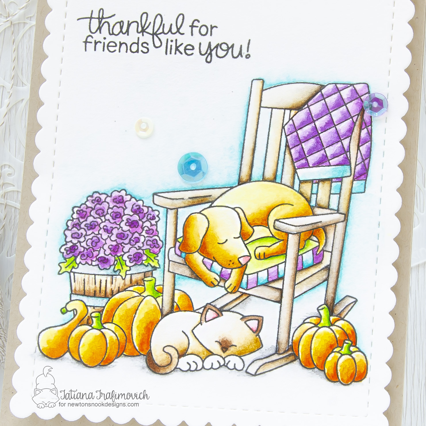 Friend #handmade card by Tatiana Trafimovich #tatianacraftandart - Fall Friends stamp set by Newton's Nook Designs #newtonsnook