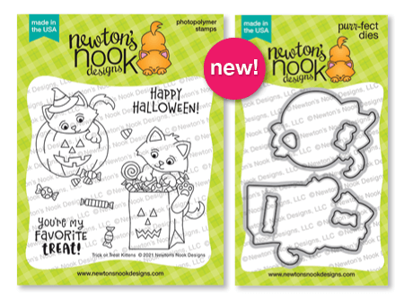 Trick or Treat Kittens stamp set by Newton's Nook Designs #newtonsnook