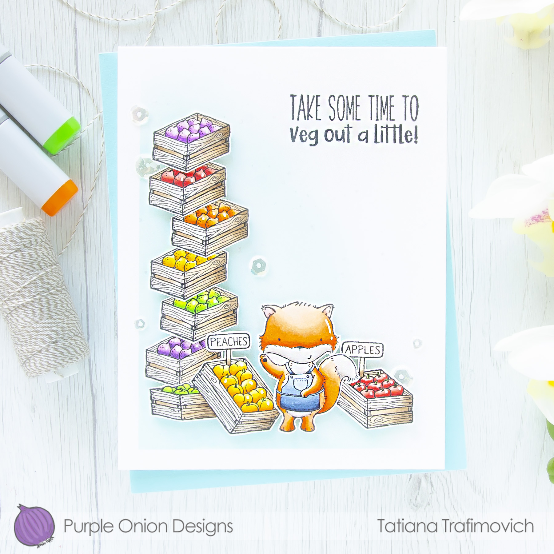 Take Some Time To Veg Out A Little #handmade card by Tatiana Trafimovich #tatianacraftandart - stamps by Purple Onion Designs