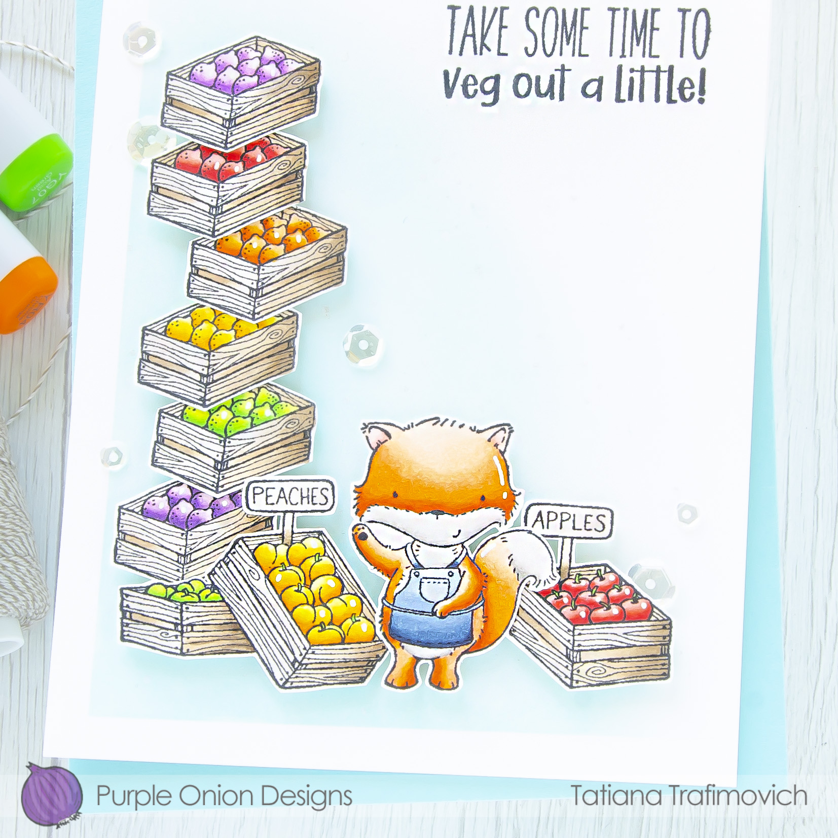 Take Some Time To Veg Out A Little #handmade card by Tatiana Trafimovich #tatianacraftandart - stamps by Purple Onion Designs