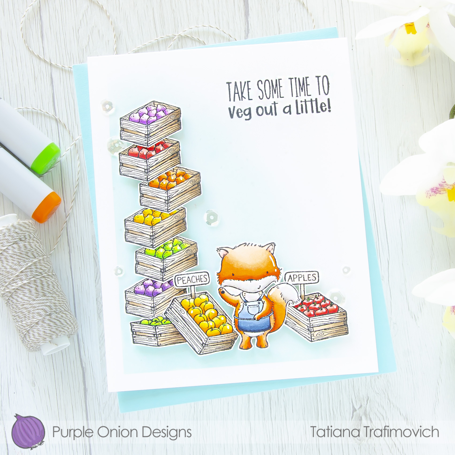 Take Some Time To Veg Out A Little #handmade card by Tatiana Trafimovich #tatianacraftandart - stamps by Purple Onion Designs