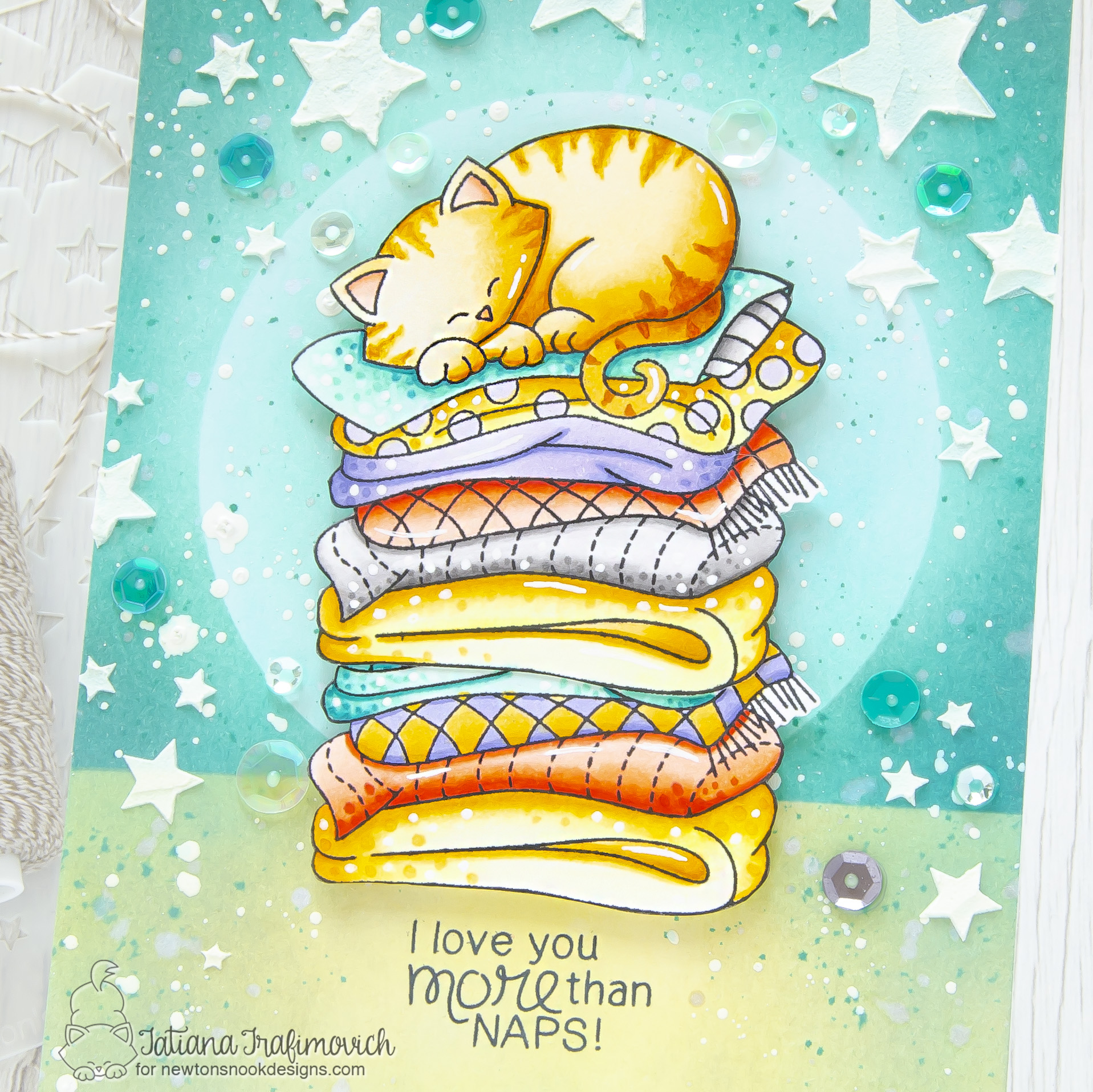 I Love You More Than Naps #handmade card by Tatiana Trafimovich #tatianacraftandart - Newton's Naptime stamp set by Newton's Nook Designs #newtonsnook