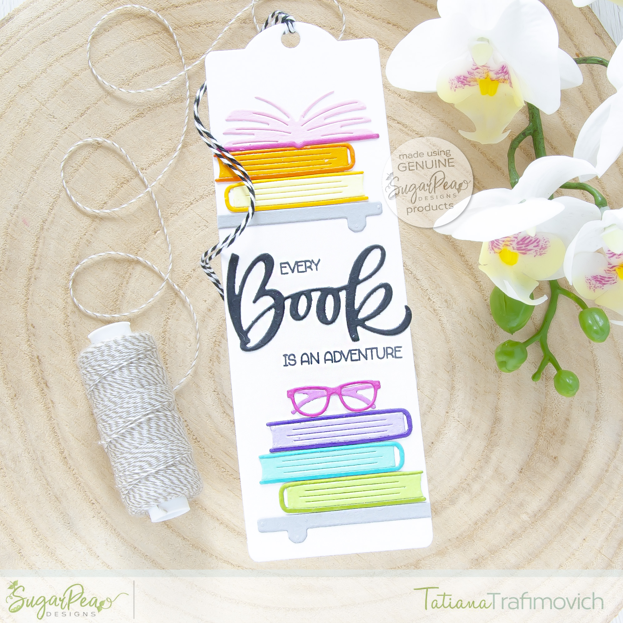 Every Book Is An Adventure #handmade bookmark by Tatiana Trafimovich #tatianacraftandart - Basic Bookmark SugarCut by SugarPea Designs #sugarpeadesigns