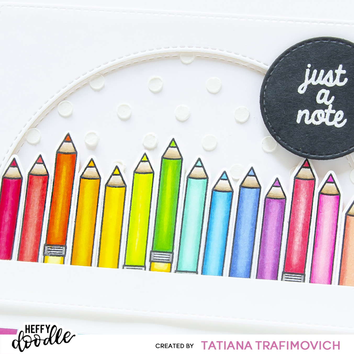 Just A Note rainbow #handmade card by Tatiana Trafimovich #tatianacraftandart - Just A Note Stamp Set by Heffy Doodle #heffydoodle