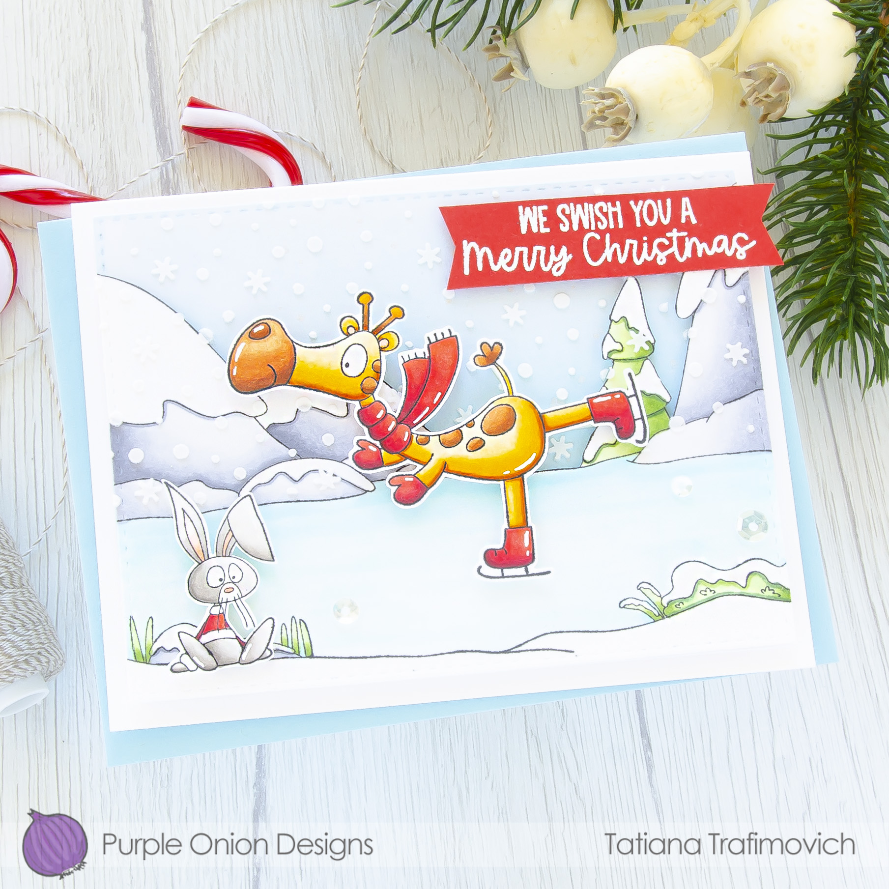 We Swish You A Merry Christmas #handmade card by Tatiana Trafimovich #tatianacraftandart - stamps by Purple Onion Designs