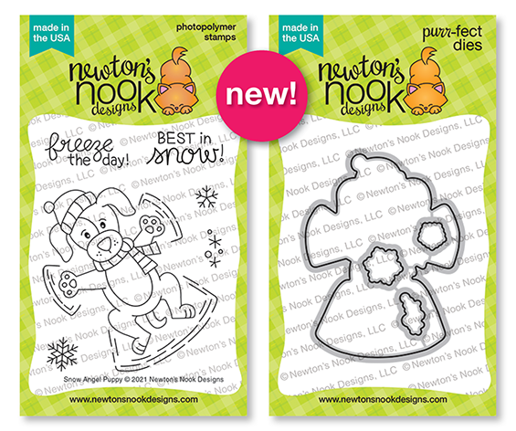 Newton's Nook Designs Snow Angel Puppy stamp set